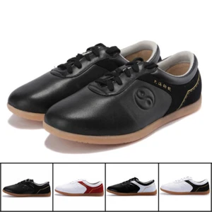 Leather Martial Arts Shoes Professional Wushu Kung Fu Tai Chi Trainers Sneakers - Picture 1 of 14