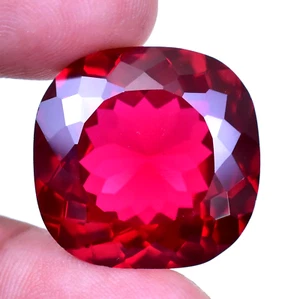 44.20 Ct Natural Blood Red Mozambique Ruby Cushion CERTIFIED Flawless Gemstone - Picture 1 of 7