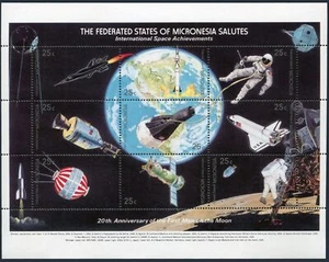 Micronesia 81 ai sheet, 82, MNH. Mi 132-141. Space, 1989. First Moon landing-20. - Picture 1 of 2