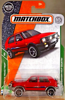 Volkswagen Golf Country 2017 Matchbox 99/125 MBX Road Trip 25/35 '90 rojo con 5 velocidades Foto 1 de 4