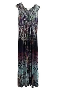 NY Collection Dress Size M Maxi Colorful Design Sleeveless V Neck NWOT - Picture 1 of 7