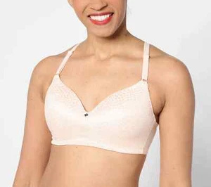 Breezies Diamond Shimmer Wirefree T-Shirt Bra-Soft Peach-44DD-NEW-A630702 - Picture 1 of 2