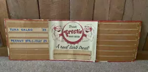 Letrero de cerveza de raíz helada bebida vintage tablero de menú mensaje carta bebida - Imagen 1 de 7