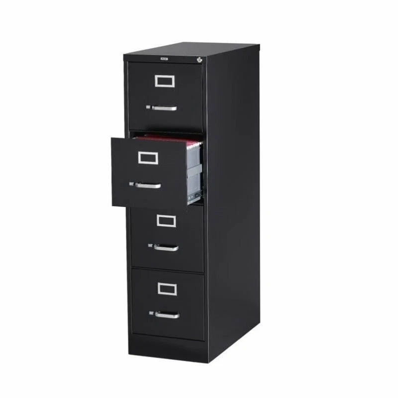 Hirsh Industries 3000 Series 4 Drawer Letter File Black Filing Cabinet