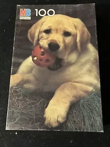 MB Junior Puzzle 100 Pieces Puppy w/ball 11 x 16 Inches - Picture 1 of 1