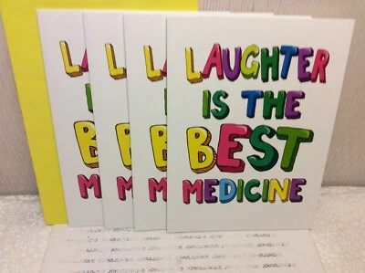 AVANTI GET WELL GREETING CARDS New w/envelopes LOT 4 "Laughter is the BEST..." - Image 1 of 2