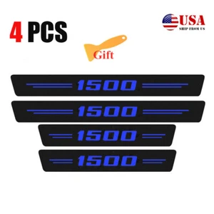 4X Protector de cubierta de placa de umbral de puerta azul accesorios cabina camioneta Silverado 1500 - Imagen 1 de 12