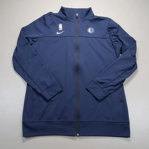 Dallas Mavericks Jacket Mens Large Blue Nike Full Zip Dri Fit Mavs Basketball Cover