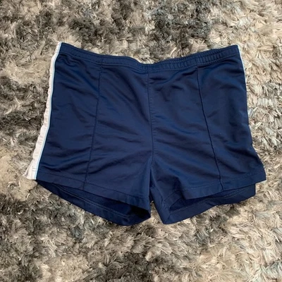 Mossimo 女式蓝色带白色条纹运动短裤,尺寸 X,大号。 — 第 1/4 张图片