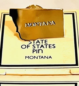 Avon STATE OF STATES PIN ~ MONTANA Tie Tack Lapel Gold tone NOS VINTAGE 1982 - Picture 1 of 1
