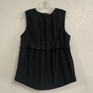 Carven Top Womens 44 Sleeveless Pleated Back Zip Avant Garde Architectural US 12 - Picture 1 of 14