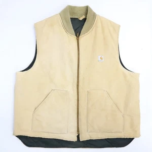 Giacca gilet da lavoro vintage Carhartt in tela taglia 3XLT marrone - Foto 1 di 14
