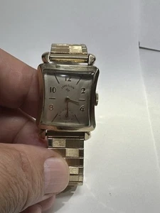 Vintage RARE 1950's Lord Elgin 14K GF Art Deco Men's Watch Manual Wind - Picture 1 of 8