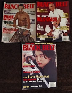 Lot 0f 3 Black Belt Magazines 2003-2004 Helio Gracie Ernie Reyes Sr Hall of Fame - Picture 1 of 1