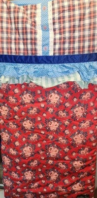 Saco de dormir Matilda Jane cama de rosas flores vermelhas xadrez babado meninas enrolar - Imagem 1 de 4