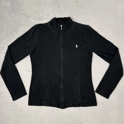 Chaqueta deportiva Polo Ralph Lauren Y2K vintage negra blanca pony cremallera completa para mujer M’s Foto 1 de 4