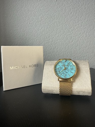 Orologio Michael Kors donna oro quadrante azzurro chiaro nuovo