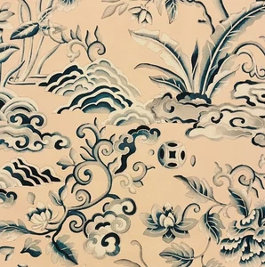 CLARENCE HOUSE Etro Hari Chinoiserie Solution Dyed Polyester Remnant New - Picture 1 of 1