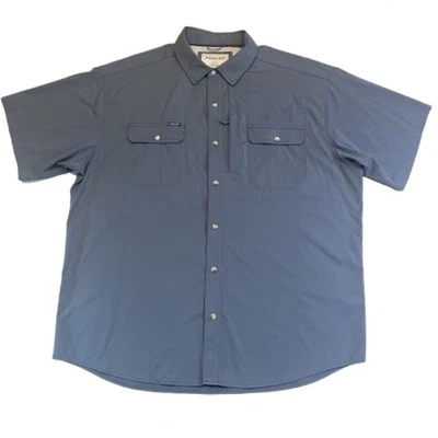 Poncho Shirt Mens XL Regular Blue Gray Outdoor Fishing Vented Short Sleeve Shirt - Image 1 of 4