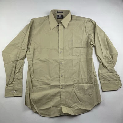 Винтажная мужская рубашка Givenchy Monsieur на пуговицах с длинным рукавом L коричневая с новым недостатком - Изображение 1 из 4