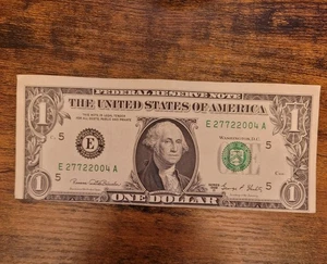 1969 D $1 Federal Reserve Note Mis-aligned And Mis-cut Error Circulated - Picture 1 of 2