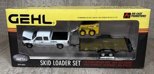 1/50 DCP Gehl 4840 W/ Chevy Silverado & Trailer Skid Loader Set DieCast - Picture 1 of 8