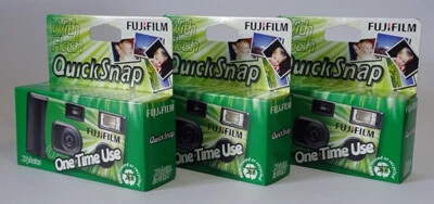 3 x FUJI Fujifilm QuickSnap disposable Single Use Flash Camera 27 Exp. SUC  (UK) - Image 1 of 4