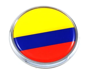 Colombia Flag 2.75" Car Chrome Round Emblem Decal 3D Sticker badge - Imagen 1 de 6