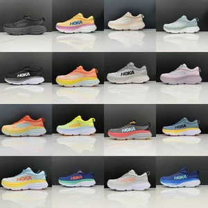 New Hoka One One Trainers Bondi 8 Lace-Up Low-Top Running Sneakers Textile Shoes