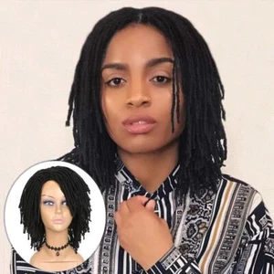 Short Dreadlock Wigs for Black Women and Men Afro Crochet Twist Braided Faux ... - Picture 1 of 9