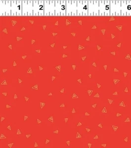 Clothworks Fantasticats by Laurel Burch Y4348 36M Orange Triangles  Cotton - Picture 1 of 1