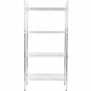 Heavy Duty 24" x 36" x 74" Rack Silver Chrome Wire Storage Shelf Kit Commercial - Picture 1 of 7
