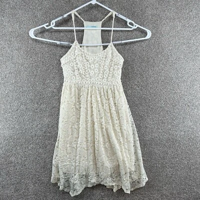 Maurice's Women's Lace Dress Size Small Ivory Floral Pleated Strap - Image 1 of 4