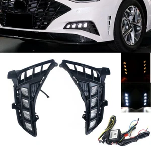 1 Pair For Hyundai Sonata 10th 2020-2022 Brand New DRL LED Fog Lamp Headlight - Picture 1 of 10