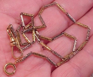 Vintage Simmons Gold Filled Art Deco FANCY Pocket Watch Chain Two Colors 8.6G - Picture 1 of 6