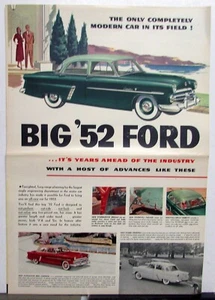 1952 Ford Mainline Customline Crestline Color Sales Folder XL Original - Picture 1 of 4
