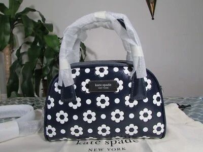Nuevo con etiquetas Bolso de Lona Kate Spade Cuero Sam Icon Punto Margarita Mini KH202 Azul Marino Parisino Mu Foto 1 de 4