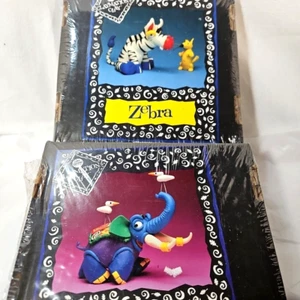 2 VTG Will Vinton Studios Claymation Clay ZEBRA & ELEPHANT Fun Packs ~ 1 lb each - Picture 1 of 8