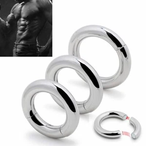 Ball Stretcher Strong Magnetic Stainless Steel Weight Men Enhancer Chastity Ring - Picture 1 of 13