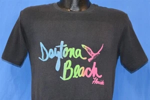 vintage 80s DAYTONA BEACH FLORIDA HARLEY DAVIDSON RAINBOW PUFFY PAINT t-shirt S - Picture 1 of 4