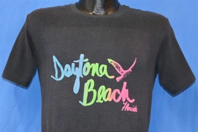 vintage 80s DAYTONA BEACH FLORIDA HARLEY DAVIDSON RAINBOW PUFFY PAINT t-shirt S - Image 1 of 4