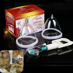 Breast 2 Cups System Breast Enlargement Massager Breastfeeding Suction Pump USA - Picture 1 of 6