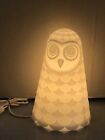 IKEA Owl Lamp White SOLBO Desk Night Light LED Soft glow 9&quot; Blowmold Style