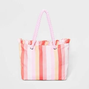 Cat & Jack Girls Pink striped tote bag - Picture 1 of 2