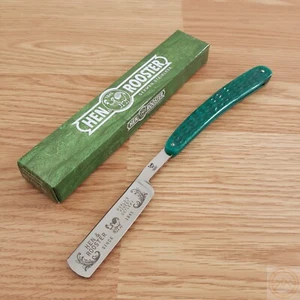 Hen & Rooster Razor Folding Knife 2.75" Stainless Blade Green Pickbone Handle - Picture 1 of 12