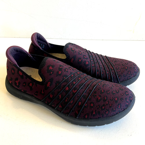 Scarpe Clarks Cloudsteppers donna taglia 8 viola leopardato elasticizzate slip on comfort