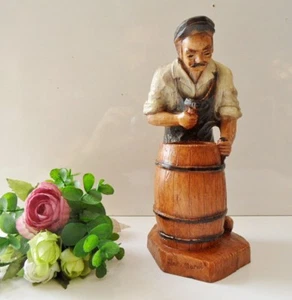 METIER ANCIEN "LE TONNELIER" SCULPTURE SIGNEE ALAIN MARIOT ARTISANAT D'ART - Picture 1 of 7