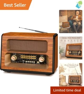 Retro Bluetooth Radio with AUX/USB - 3 Power Sources, Perfect Christmas Gift - Picture 1 of 9