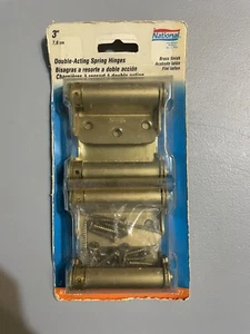 National N115-303 Dull Brass 3" Double -Acting Spring Hinges - Picture 1 of 8