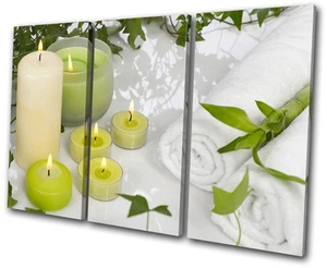Badezimmer Kerzen Handtücher DISKANT LEINWAND WANDBILD Bild Druck VA - Bild 1 von 1